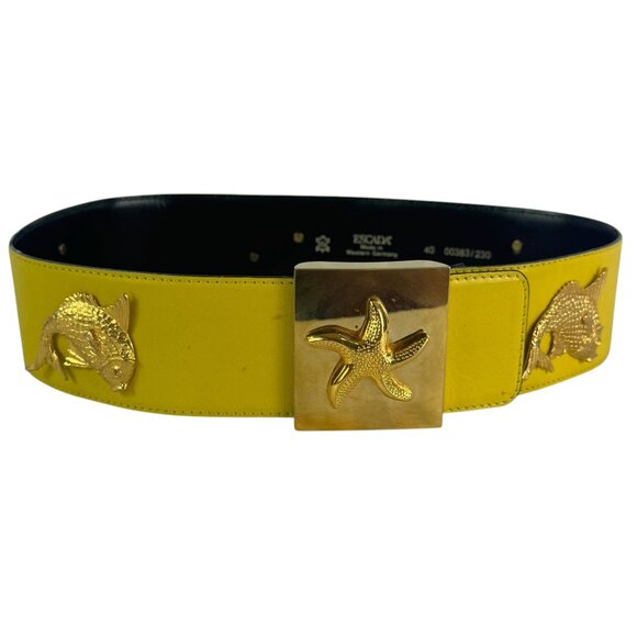 Escada | Accessories | Escada Yellow Leather Studded Sea  display picture 1
